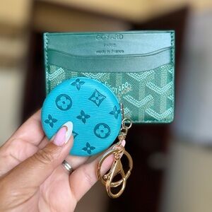 Goyard Green and Blue Key Card Holder Set
